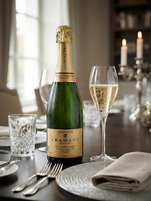 Champagner steht auf Tisch